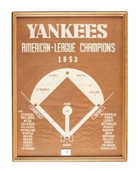 1953 New York Yankees Banner Style American League Champions “Pennant” 